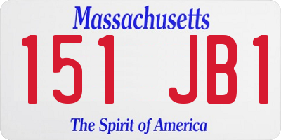 MA license plate 151JB1