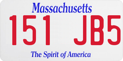 MA license plate 151JB5