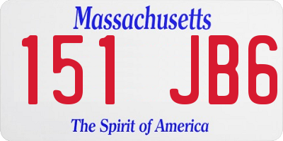 MA license plate 151JB6