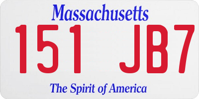 MA license plate 151JB7