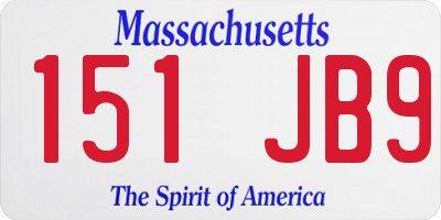 MA license plate 151JB9