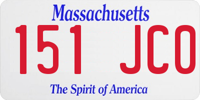 MA license plate 151JC0