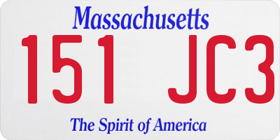 MA license plate 151JC3