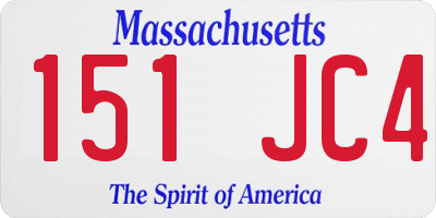 MA license plate 151JC4
