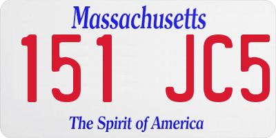 MA license plate 151JC5