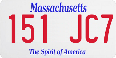 MA license plate 151JC7