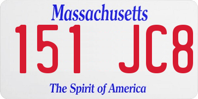 MA license plate 151JC8