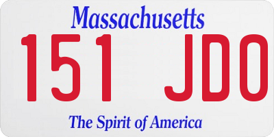 MA license plate 151JD0