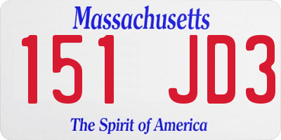 MA license plate 151JD3