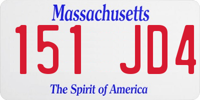 MA license plate 151JD4