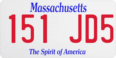 MA license plate 151JD5