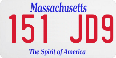 MA license plate 151JD9
