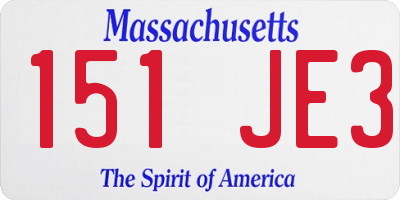 MA license plate 151JE3