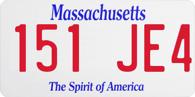MA license plate 151JE4