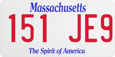MA license plate 151JE9