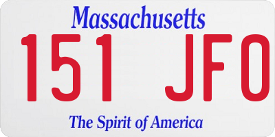 MA license plate 151JF0