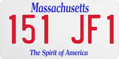 MA license plate 151JF1