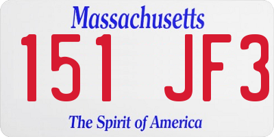 MA license plate 151JF3