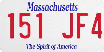 MA license plate 151JF4
