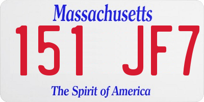 MA license plate 151JF7