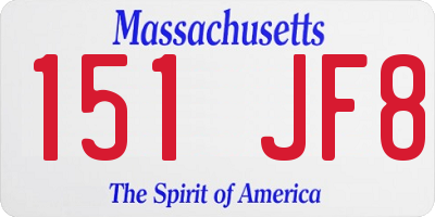 MA license plate 151JF8
