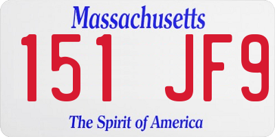 MA license plate 151JF9