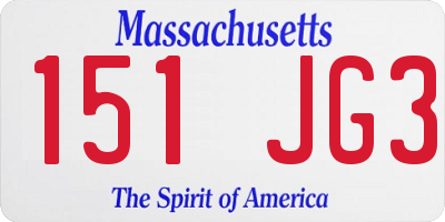 MA license plate 151JG3
