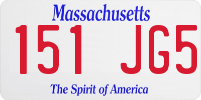 MA license plate 151JG5