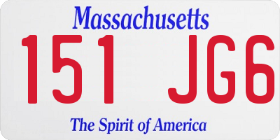 MA license plate 151JG6