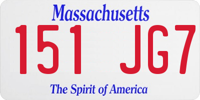 MA license plate 151JG7