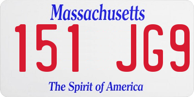 MA license plate 151JG9