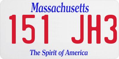 MA license plate 151JH3