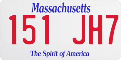 MA license plate 151JH7