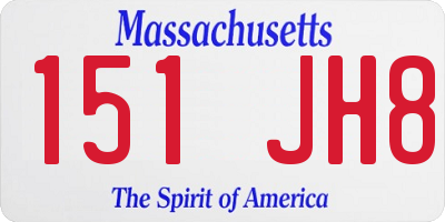 MA license plate 151JH8