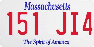MA license plate 151JI4