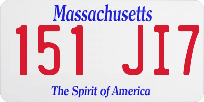 MA license plate 151JI7