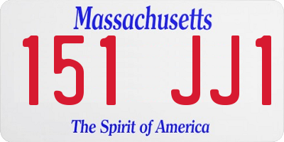 MA license plate 151JJ1