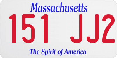 MA license plate 151JJ2