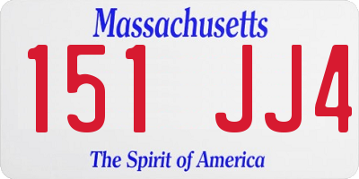 MA license plate 151JJ4