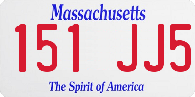 MA license plate 151JJ5
