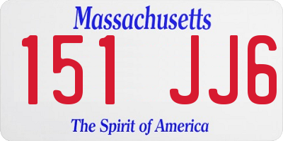 MA license plate 151JJ6