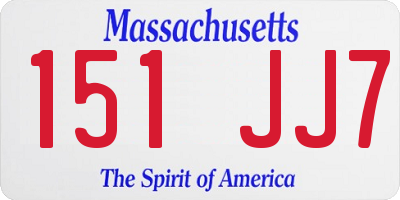 MA license plate 151JJ7