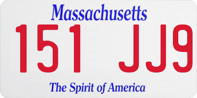 MA license plate 151JJ9