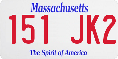 MA license plate 151JK2