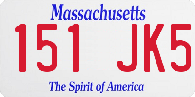 MA license plate 151JK5