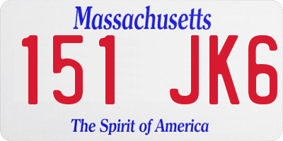 MA license plate 151JK6
