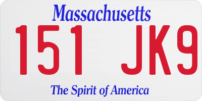 MA license plate 151JK9