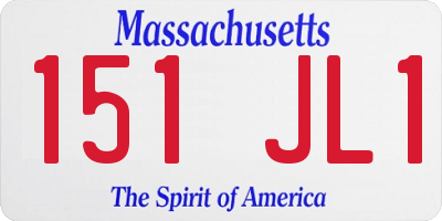 MA license plate 151JL1