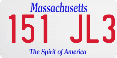 MA license plate 151JL3