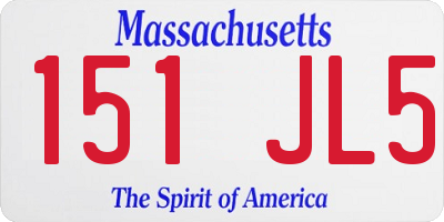 MA license plate 151JL5